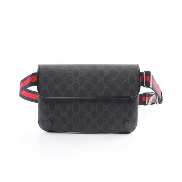 GUCCI Other - Gucci GG Supreme Belt Bag, Waist Body Coated Canvas, Leather, Men's, Black, G...